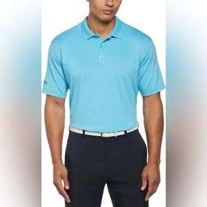NEW Men's Callaway Cooling UPF 50+ Opti-Dri Golf Short Sleeve Polo Blue Atoll Sm